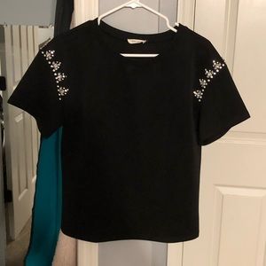 Embellished Black Blouse